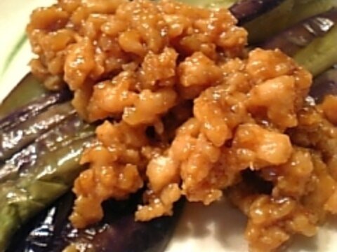 なすの韓国風ピリ辛肉味噌かけ♪